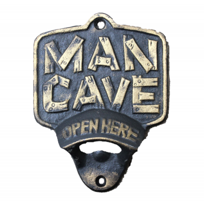 56644- CAST IRON MEN CAVE  BOTTLE OPENER